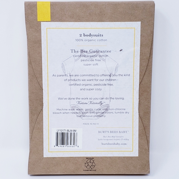 BURT'S BEES Onesies (2-Pack) 100% Organic Cotton - Picture 4 of 8